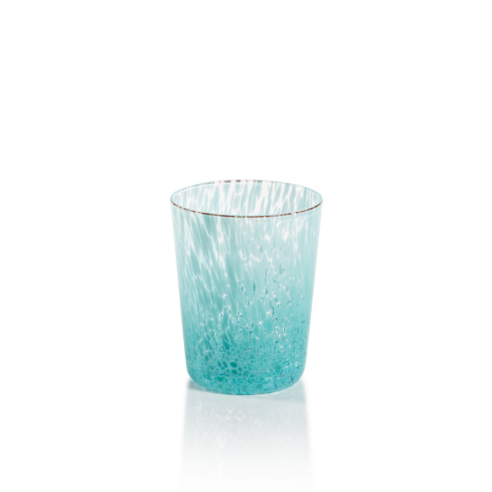 William Turquoise Speckled Glass Tumblers, Set of 6