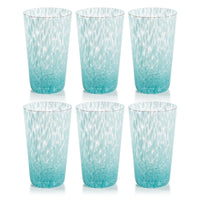 William Turquoise Speckled Highball Glasses, Set of 6