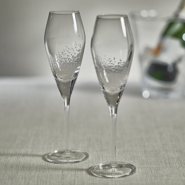 Charlotte Bubble Champagne Flutes, Set of 4