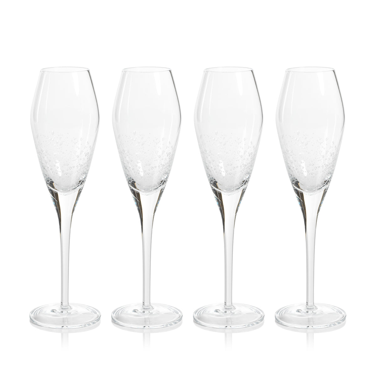 Charlotte Bubble Champagne Flutes, Set of 4