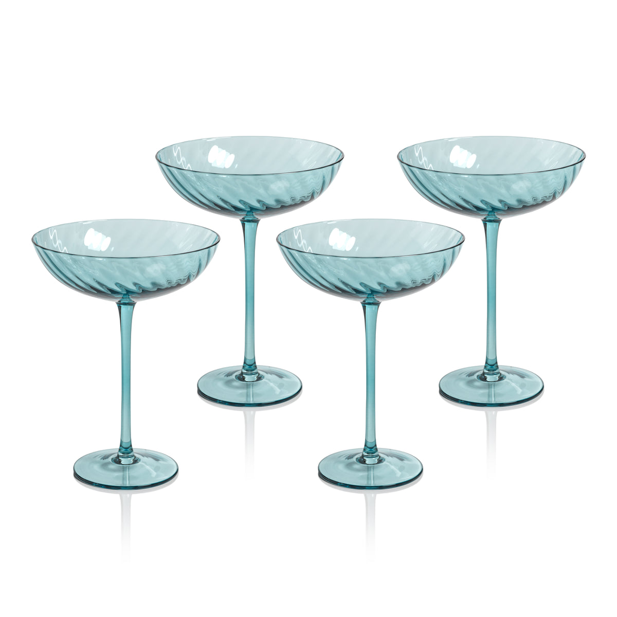 Sierra Optic Swirl Cocktail Glasses, Set of 4