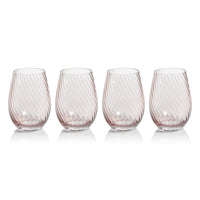 Sierra Optic Swirl Stemless Glasses, Set of 4
