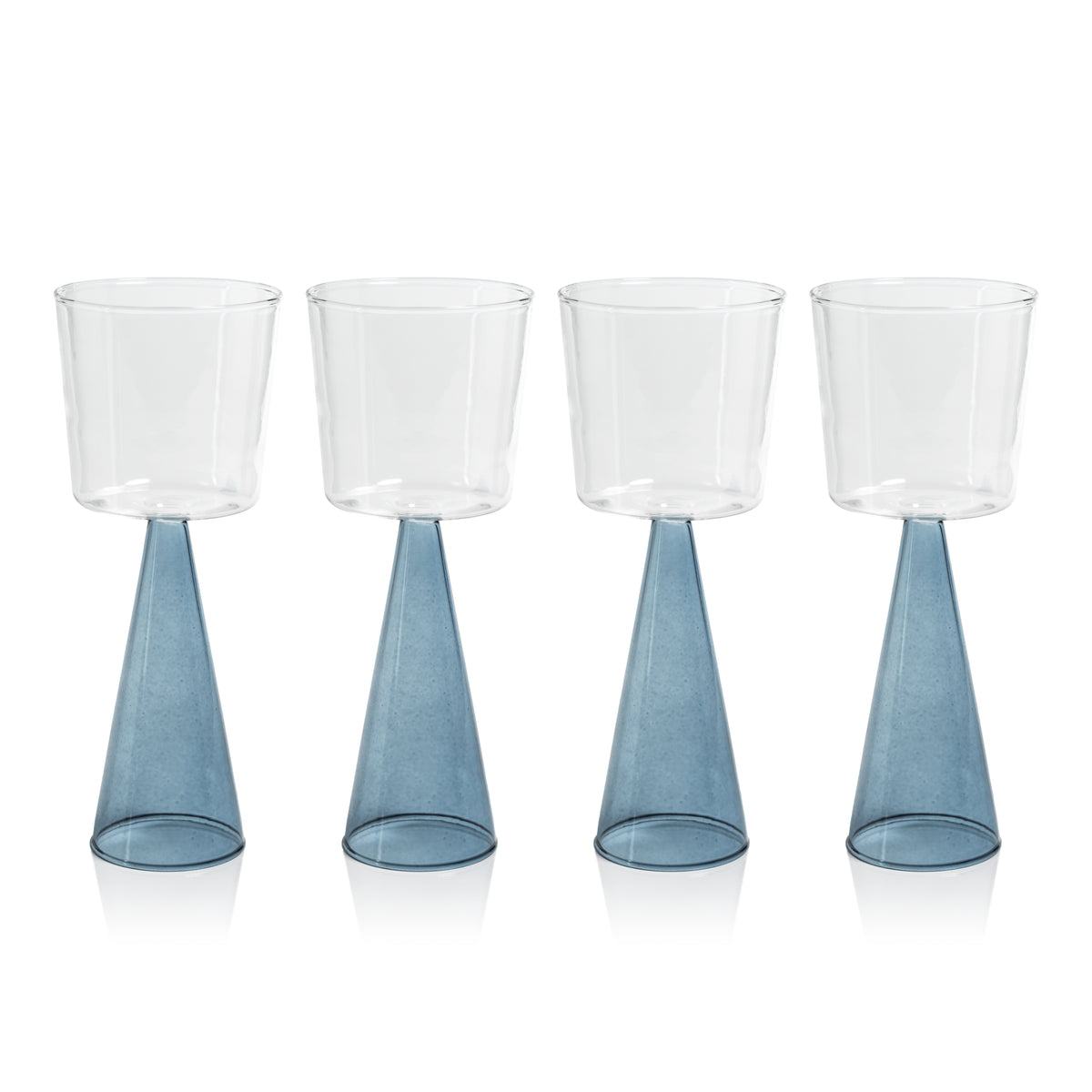 Vivian Blue Stem Red Wine Glasses, Set of 4
