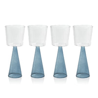Vivian Blue Stem Red Wine Glasses, Set of 4