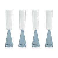 Vivian Blue Stem Champagne Flutes, Set of 4