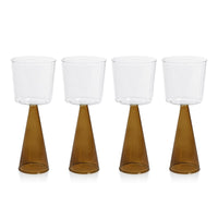 Vivian Amber Stem Red Wine Glasses, Set of 4