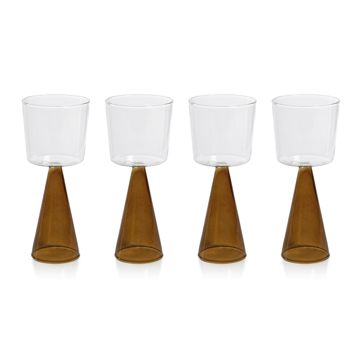 Vivian Amber Stem White Wine Glasses, Set of 4