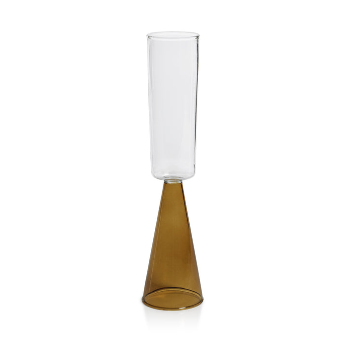 Vivian Amber Stem Champagne Flutes, Set of 4
