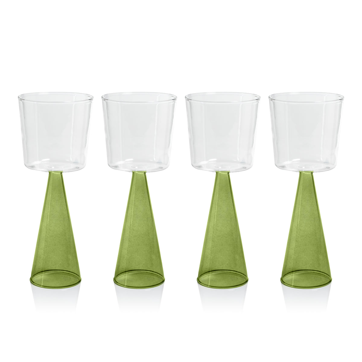 Vivian Green Stem Red Wine Glasses, Set of 4