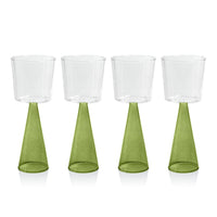Vivian Green Stem Red Wine Glasses, Set of 4