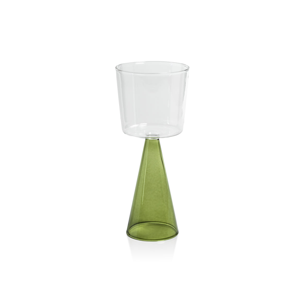 Vivian Green Stem White Wine Glasses, Set of 4