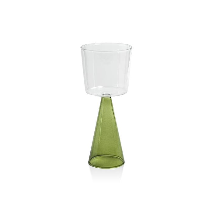 Vivian Green Stem White Wine Glasses, Set of 4