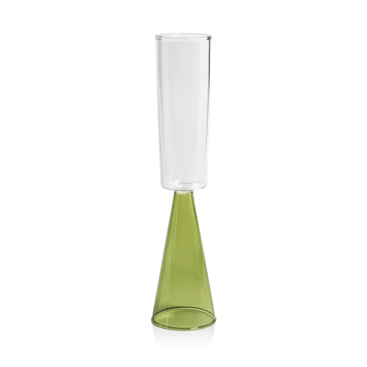Vivian Green Stem Champagne Flutes, Set of 4