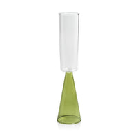 Vivian Green Stem Champagne Flutes, Set of 4