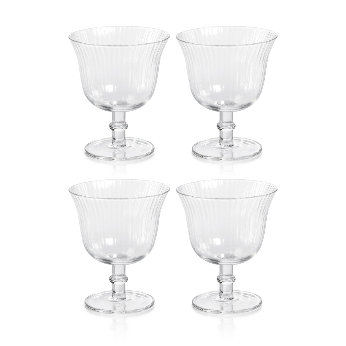 Kirby Clear Optic Cocktail / Desert Glasses, Set of 4