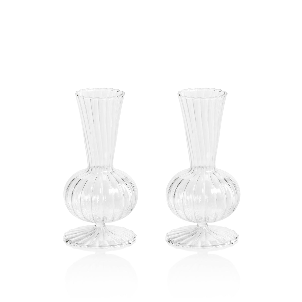 Margaret Optic Glass Vases, Set of 2