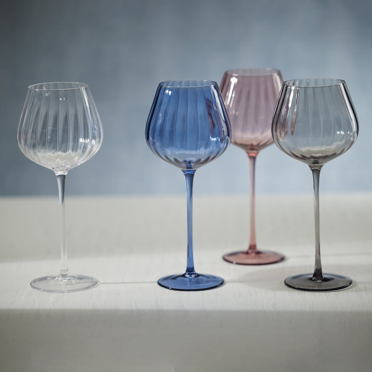 Madden Optic Red Wine Glasses, Set of 4