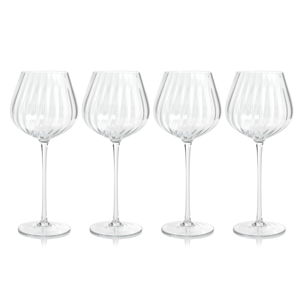 Madden Optic Red Wine Glasses, Set of 4