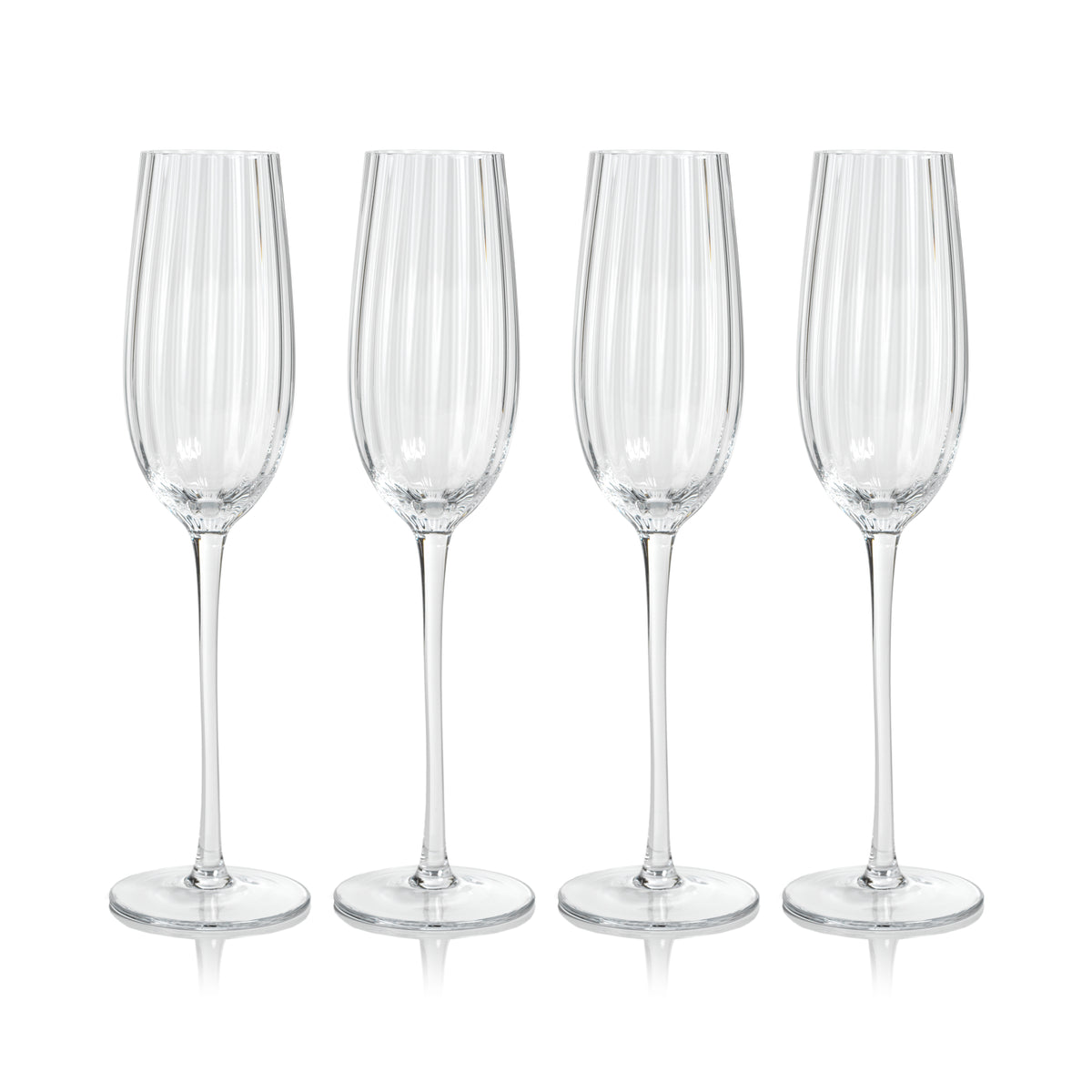 Madden Optic Champagne Flutes, Set of 4