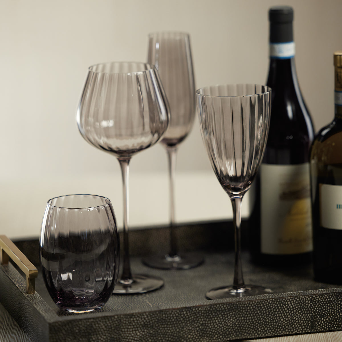 Madden Grey White Wine Glasses, Set of 4