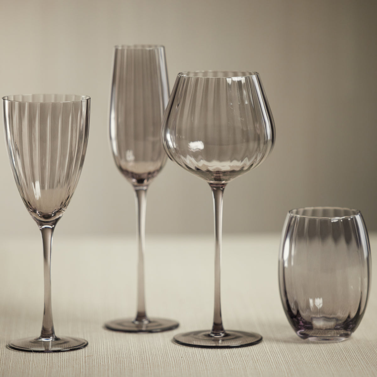 Madden Grey Red Wine Glasses, Set of 4