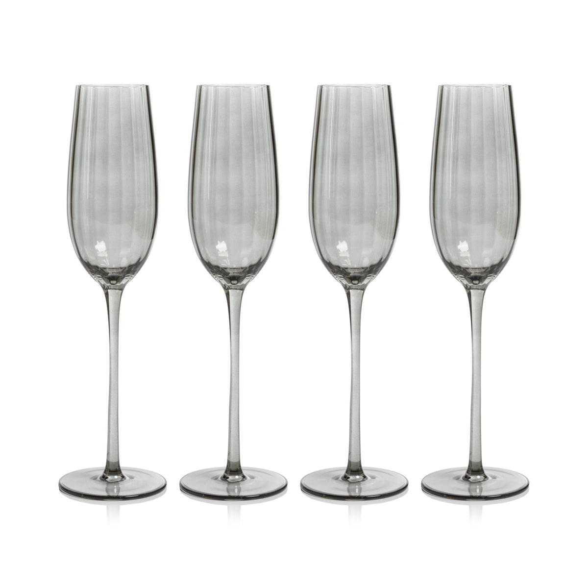 Madden Grey Champagne Flutes, Set of 4