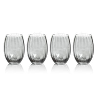 Madden Grey Stemless All-Purpose Glasses, Set of 4
