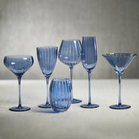 Madden Blue White Wine Glasses, Set of 4