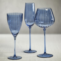 Madden Blue Champagne Flutes, Set of 4