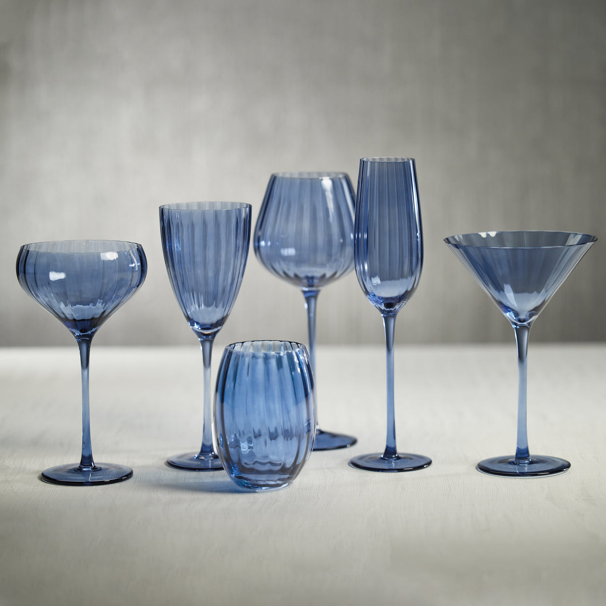 Madden Blue Champagne Flutes, Set of 4