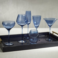 Madden Blue Stemless Glasses, Set of 4