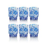 Adrian Blue & White Tortoise Tumbler Glasses, Set of 6