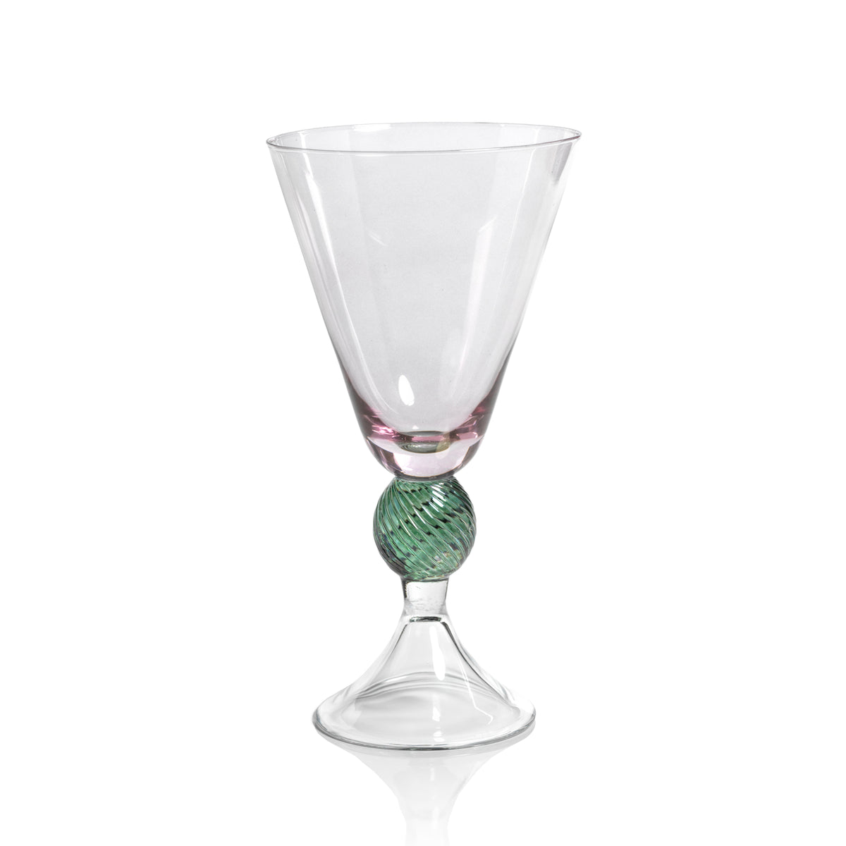 Cali Purple & Green Vintage Stemmed Glasses, Set of 4