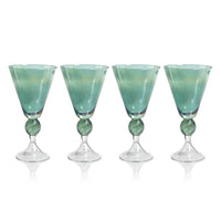 Cali Green Vintage Stemmed Glasses, Set of 4
