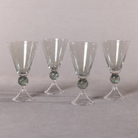 Cali Green Vintage Stemmed Glasses, Set of 4