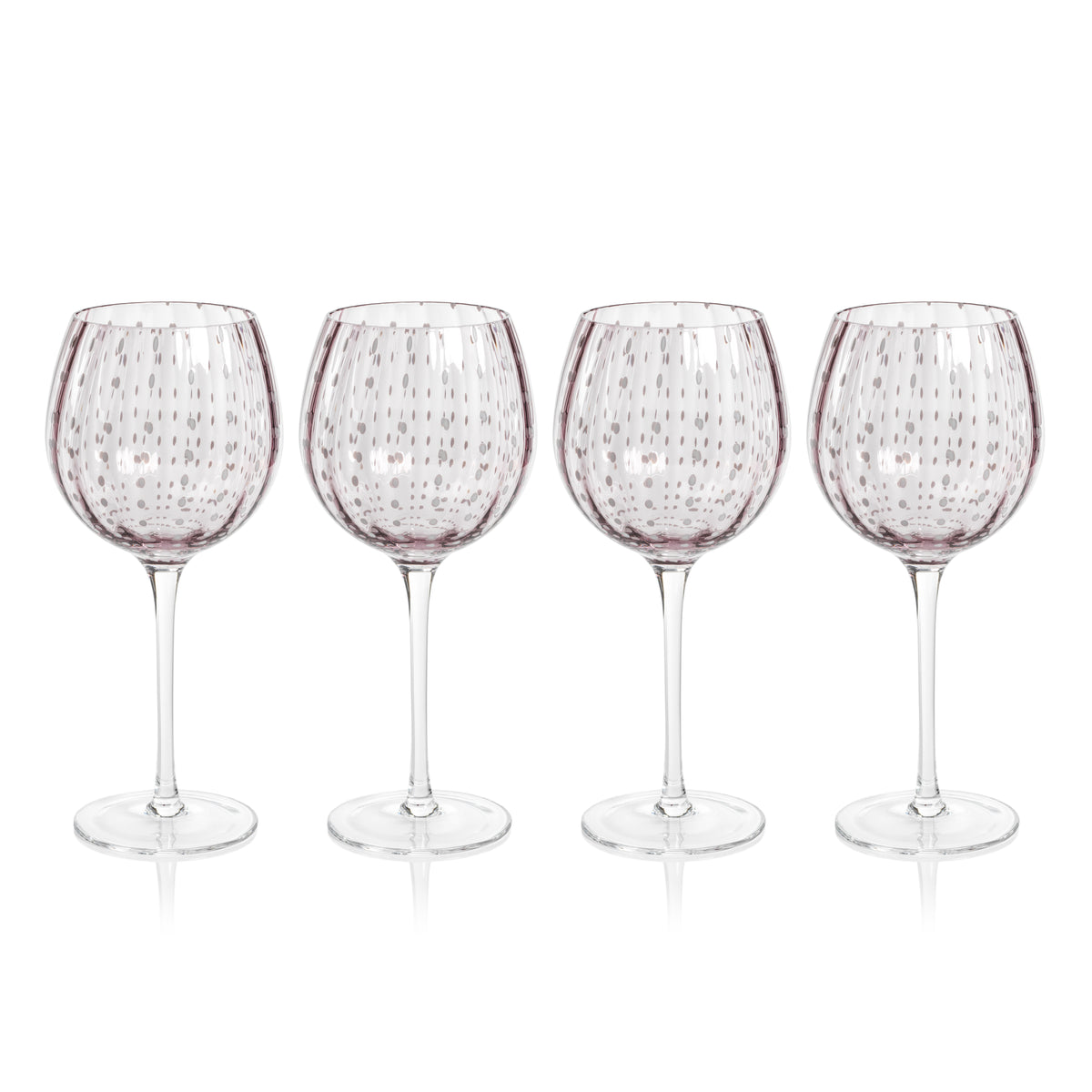 Preston Purple Glass Wine Glasses, Set of 4