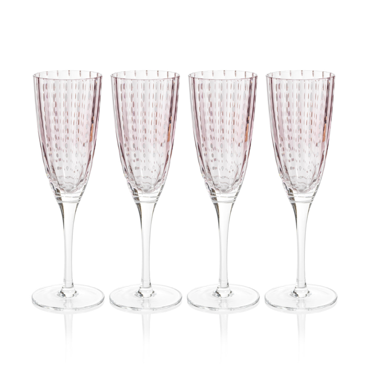 Preston Purple Glass Champagne Flutes, Set of 4