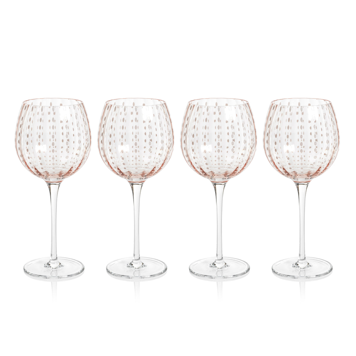 Preston Pink Glass Wine Glasses, Set of 4