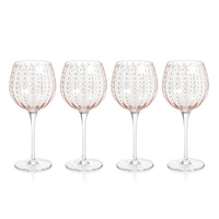Preston Pink Glass Wine Glasses, Set of 4