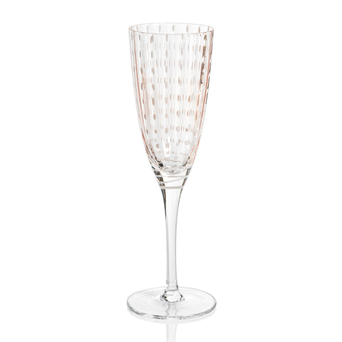 Preston Pink Glass Champagne Flutes, Set of 4
