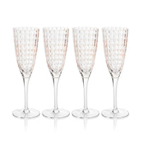 Preston Pink Glass Champagne Flutes, Set of 4