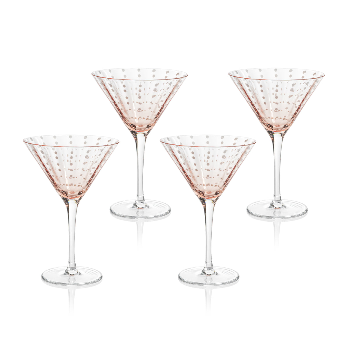 Preston Pink Glass Martini Glasses, Set of 4