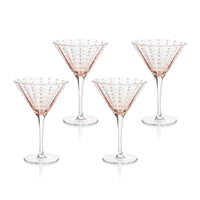 Preston Pink Glass Martini Glasses, Set of 4