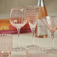 Preston Pink Glass Tumbler Glasses, Set of 4
