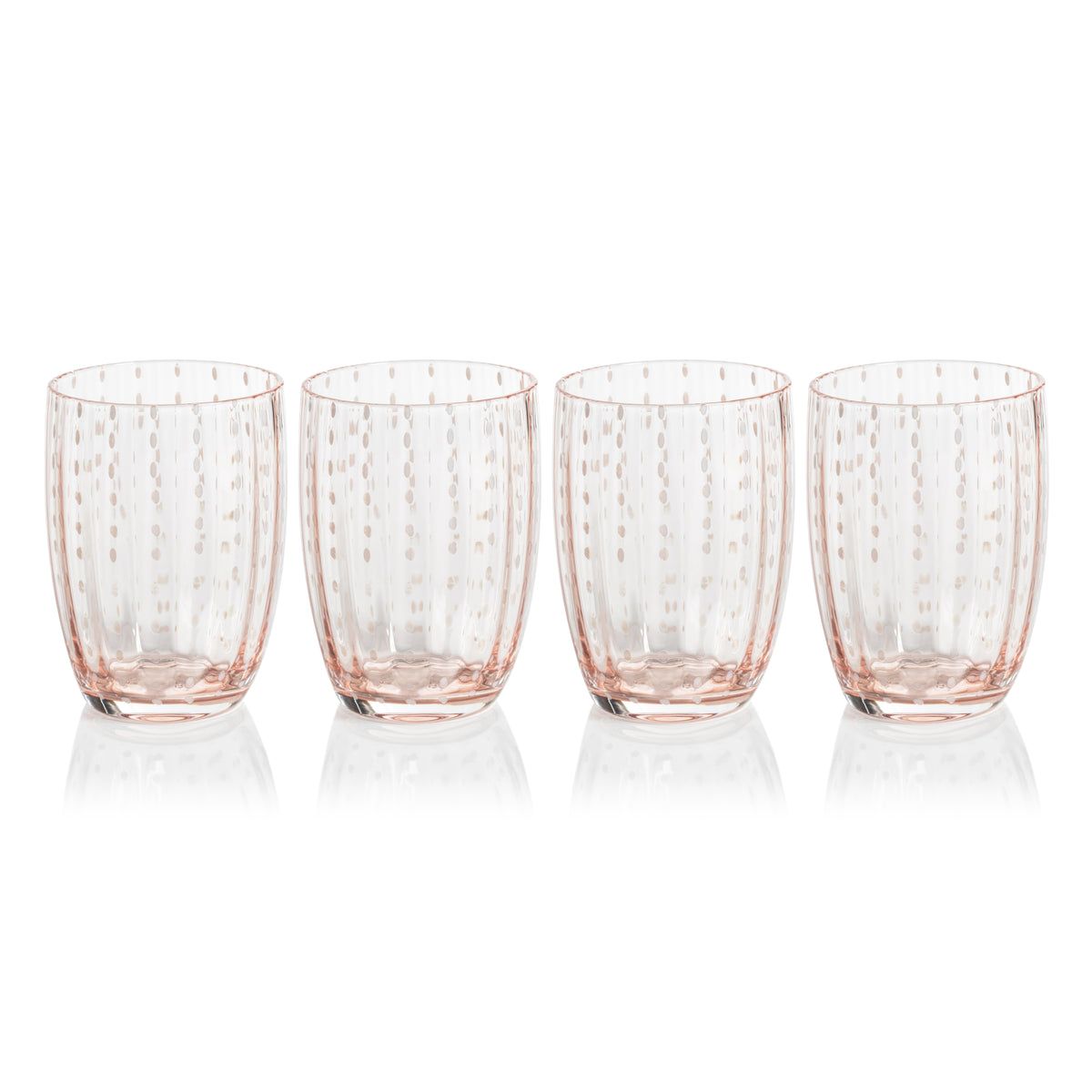 Preston Pink Glass Tumbler Glasses, Set of 4