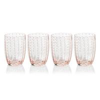 Preston Pink Glass Tumbler Glasses, Set of 4