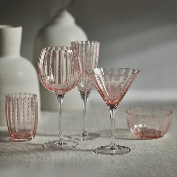 Preston Pink Glass Condiment Glass Bowls, Set of 4