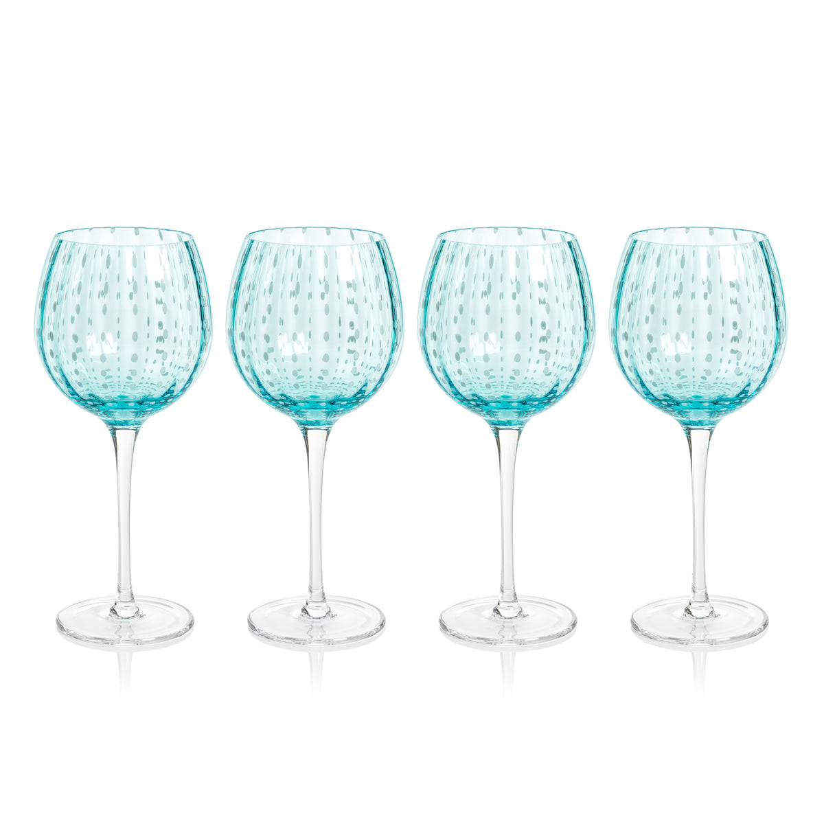 Preston Aqua Glass Wine Glasses, Set of 4