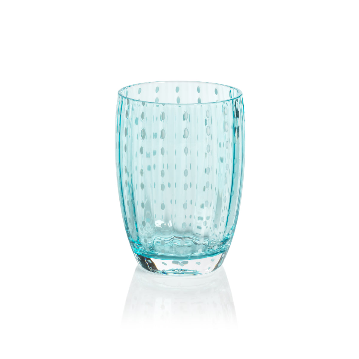 Preston Aqua Glass Tumbler Glasses, Set of 4