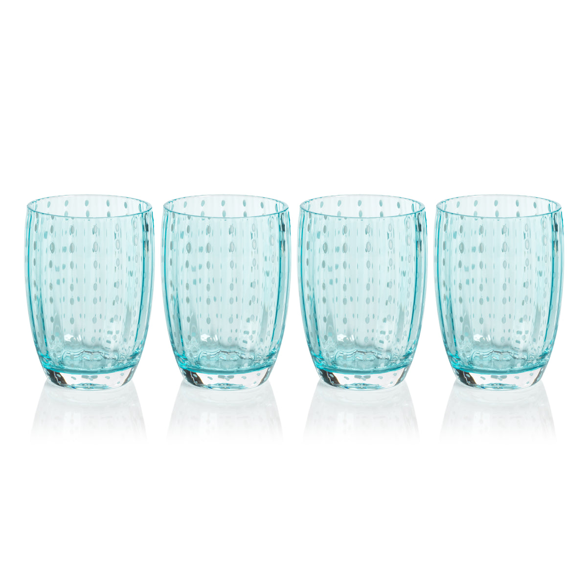 Preston Aqua Glass Tumbler Glasses, Set of 4